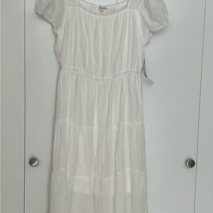 NWT Indigo Rose white crinkle gauze dress size L